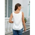 thumbnail image 6 of Zeagoo Women's Satin Sleeveless Crew Neck Camisole Tank Top Soft Lightweight Casual Dressy Blouse for Summer Daily Wear, 6 of 7
