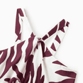 thumbnail image 4 of PatPat Tenues Assorties pour la Famille Chemises à Imprimé de Feuilles Rouges et Robe à Bretelles avec Ceinture pour Hawaii/croisière/centre de Villégiature/tenue Décontractée, 4 of 6