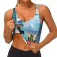 thumbnail image 3 of Pofeuu Coastal Cat By The Window Print Sports Bra for Women Sexy Vest Yoga Running Gym Fitness Crop Bras Tops-XX-Large, 3 of 8