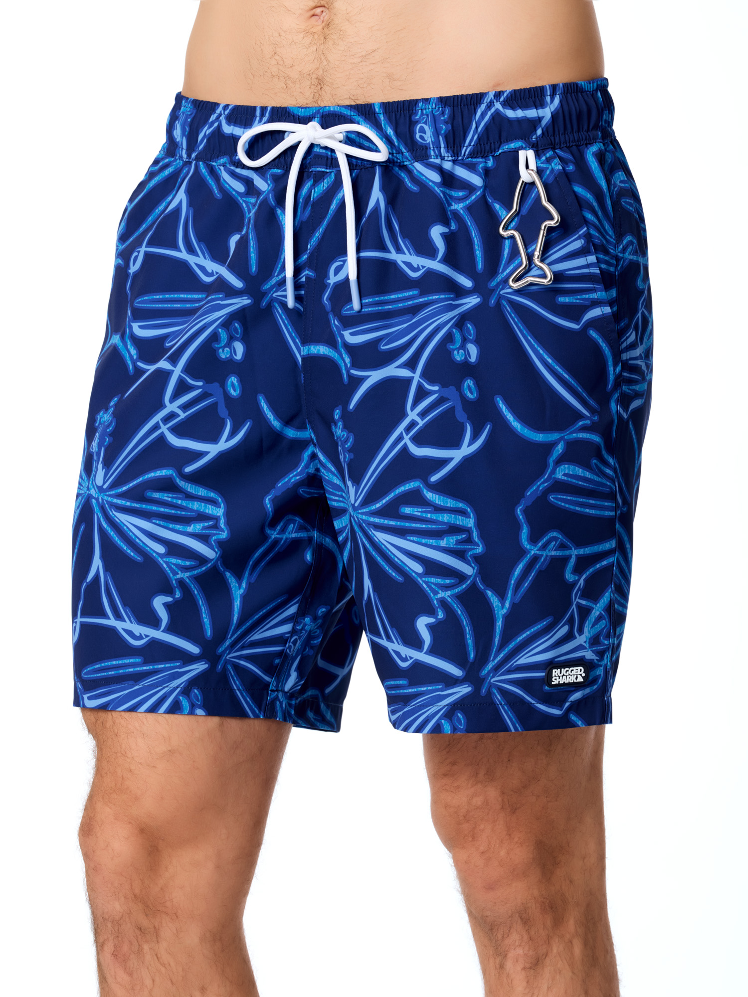 Rugged Shark Men's Swim Trunks, 7" Inseam, Blue photo 8