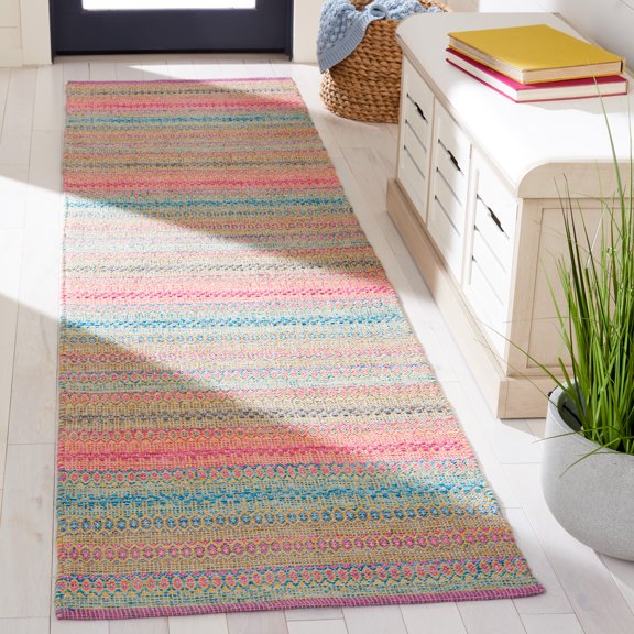 Safavieh Kilim Leon Striped Cotton Runner Rug, Pink/Blue, 2'3" x 9'