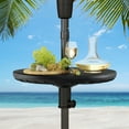 thumbnail image 2 of Patiojoy Table Ronde pour Parasol 20 Pouces Table pour Parasol de Plage avec Trou pour Parasol de 1,5 Pouces Surface à Grain de Bois Hauteur Réglable Bouton, 2 of 8