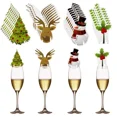 thumbnail image 5 of 10/20/30 piezas de tarjeta de taza de Navidad, gorro de Papá Noel, decoración de copas de vino, adornos de Navidad, regalo de Año Nuevo, decoraciones navideñas, 5 of 5