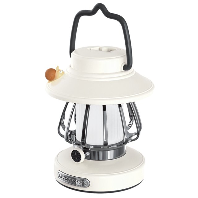 Linterna Portátil para Acampar Ambiente Retro para Senderismo en El Patio (blanco)