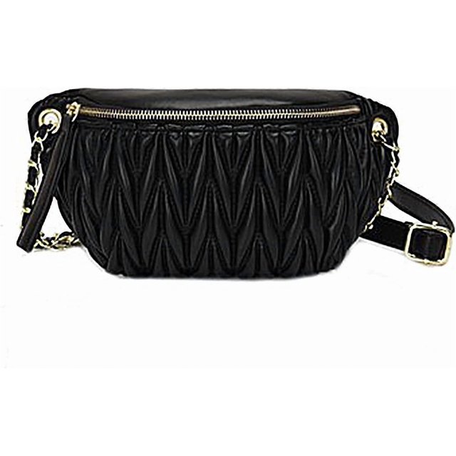 Shoulder Waist Bag for Women Crossbody Fanny Packs Fashion Quilted Chest Bag for Ladies(Waist Crossbody Bag for Black)