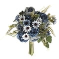thumbnail image 2 of Artificial Peony and Rose Bouquet, Faux Silk Flowers with Greenery for Wedding, Bridal Arrangement, Vase, Table Centerpiece and Home Decor, Navy Blue, 2 of 4