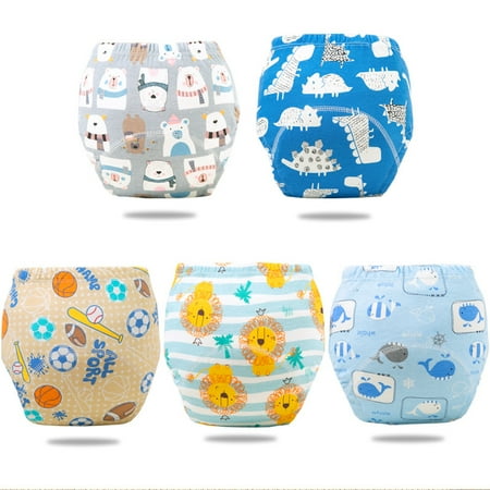 

5 Pack Potty Training Pants for Boys Girls Learning Designs Training Underwear Pants，for 9-18 months Boys Girls，B