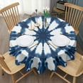 thumbnail image 3 of Blue Tie Dye Star Pattern Round Tablecloth 60"x60",Wrinkle Wipeable Table Cloth for Kitchen Dining Room Picnic Patio Party, 3 of 6