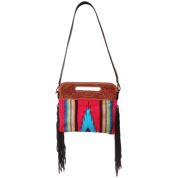 Women's Western Handwoven Wool Rodeo Cowgirl Purse Shoulder Handbag 27FK49