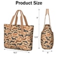 thumbnail image 3 of Tote Bag for Women - Retro Style Dachshunds Shoulder Bag - Large Utility Work Duffle Bag with Zipper Handbag for Travel, Work, Sprots, 3 of 5