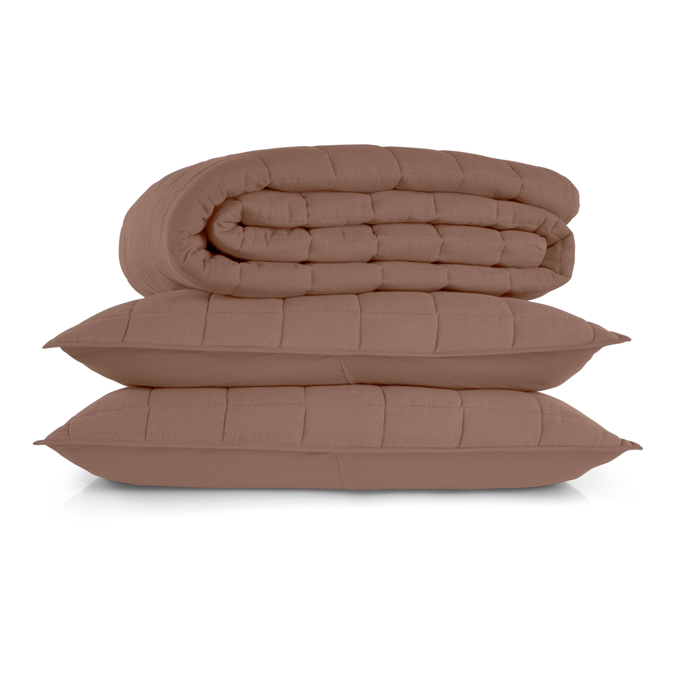 Allswell Organic Cotton 3-Piece Quilt Set, Savannah Taupe Brown, King/California King