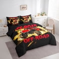 thumbnail image 2 of Castle Fairy Neon Off-Road Truck Twin Bedding Sets 7-Piece for Kids, Lightning Flame Design Bedding Comforter Set for Bedroom, Red Orange,Black Reversible, 2 of 7