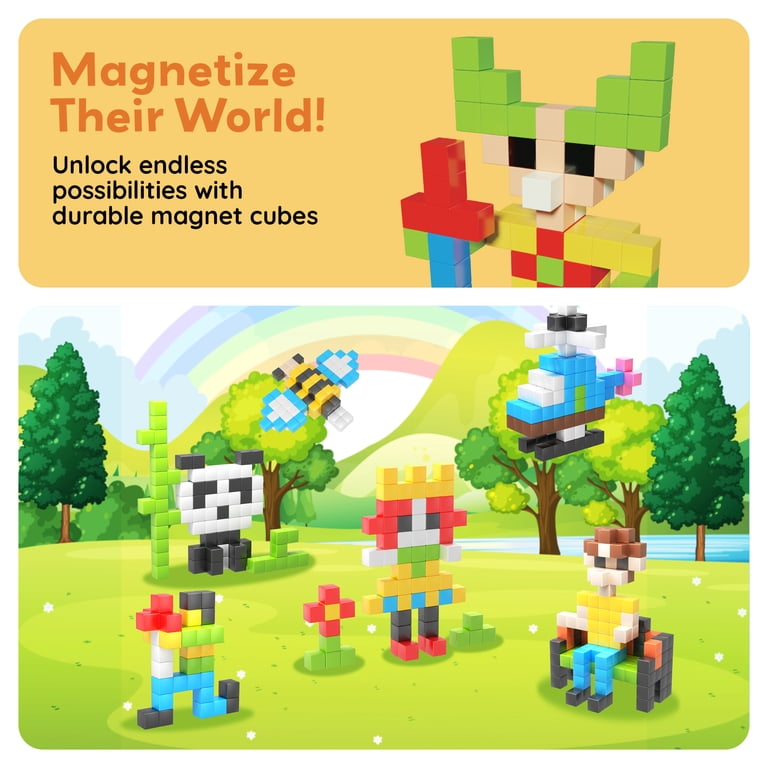 Magnetic Blocks Building Set, 102 Pieces with Idea Book photo 6
