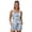 Blue & White Botanical Floral Print, variant on Vintage Floral Vine Print Women's Tankini Shorts Set for Outdoor, Women's Athletic Tank Top Shorts Set Removable Bra Pads with Pockets