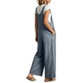 thumbnail image 5 of QQZ Wide Leg Jumpsuit For Women, Sleeveless Palazzo Flow Womens Overalls Flowy Pants Outfit For Daily Beach Outfits, 5 of 7