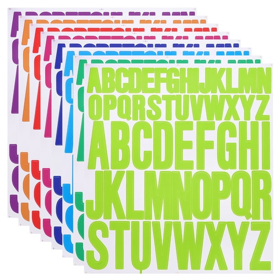 Uxcell 8 Sheet Vinyl Letter Sticker, 1 Inch, 2 Inch 416Pcs Stick Letters, 8 Colors