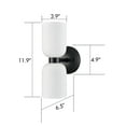 thumbnail image 4 of Claxy 12" Black Wall Sconce Light with Milk Glass Shade 2-Light, 4 of 7