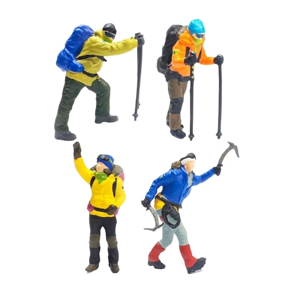 4x Resin Painted Figures ,Action Figure Role Play Figure, Simulation Miniature Toy, Miniature Scene People for Role Play Indoor Pretend Play