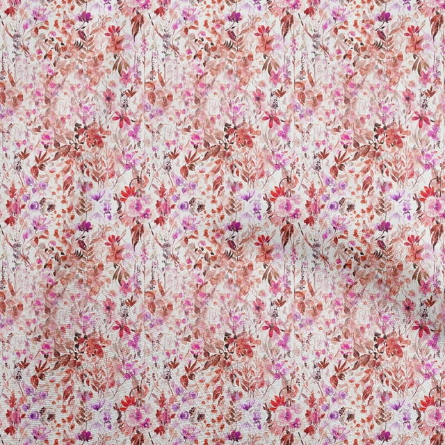 oneOone Silk Tabby Red Fabric Florals Sewing Craft Projects Fabric Prints By Yard 42 Inch Wide