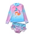 thumbnail image 1 of Baby/Toddler Girls Mermaid Swimsuit Rashguard Set Long Sleeve UPF 50+, 1 of 2