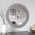 thumbnail image 3 of Silver Jeweled Round Wall Mirror for Wall Decor,24", 3 of 8