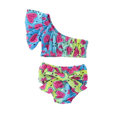 

Odeerbi Baby Boy Girl Clothes Toddler Outfit Fashion Cute Heart Pattern Off Shoulder Ruffles Gradient Color Shorts Suit Multicolor