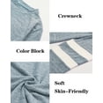 thumbnail image 2 of Womens Long Sleeve Tops Crewneck Sweatshirts Casual Color Block Tunic Tops Pullover, 2 of 8