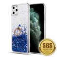 thumbnail image 2 of Kaleidio Case For iPhone 12 Pro Max (6.7") [Waterfall Quicksand] TPU Slim Gel [Ring Stand] Hybrid Skin Cover [Liquid Glitter Blue], 2 of 5