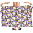 thumbnail image 5 of HAPPY BAY Men's Pareo Swim Trunk Holiday Sarong Long Beach Wrap One Size Purple, Hawaiian Summer Vacation Party, 5 of 5