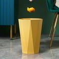 thumbnail image 5 of 5 Gallon Trash Can,Geometric Plastic Trash Can,Small Plastic Trash Can,Kitchen Trash Can,Bedroom Garbage Can,Office Garbage Cans For Under Desk,Wastebasket For Kitchen Office Bathroom,Yellow, 5 of 8