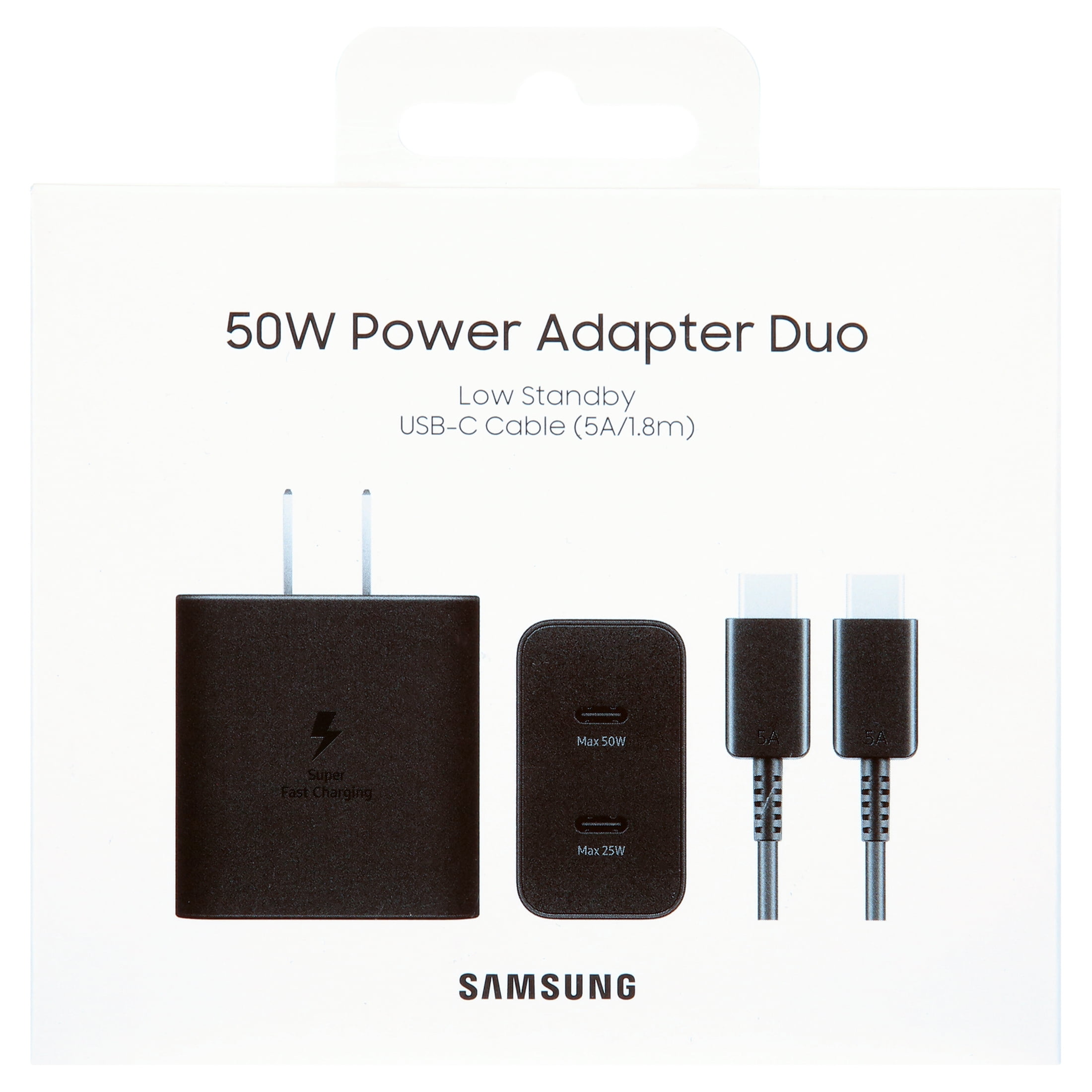 Samsung 50W Duo Power Adapter, Black (Cable not included)