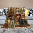thumbnail image 5 of Rustic Bear Flannel Blankets, Vintage Bear Cottage Country Style Retro Cabin Mountain Farmhouse Throw Bed Blanket for Sofa Chair Bed 60"x80", 5 of 6