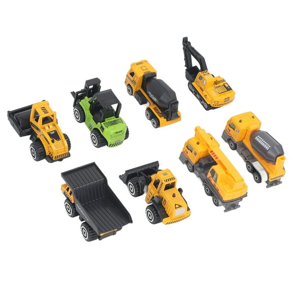 8pcs 1:60 Scale Construction Trucks Toy Set Pull Back Cars Model Educational Interactive Car Toys for Kids