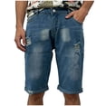 thumbnail image 2 of Yaoyar Mens Jean Shorts Distressed Ripped Denim Shorts Summer Casual Classic Straight Short Jeans, 2 of 9