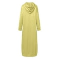 thumbnail image 5 of IWRICH Women's Maxi Long Hoodie Dress Pullover Sweatshirt Spring Fall Autumn Winter Loose Sweatshirts Dress Yellow XL, 5 of 5