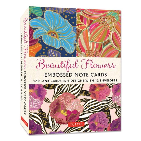 Beautiful Flowers, 12 Embossed Note Cards
