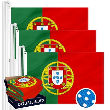 Portugal Portuguese Flag 3x5FT 3-Pack Double-sided Embroidered Polyester By G128