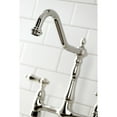 thumbnail image 4 of Kingston Brass KS1276ALBS Heritage Bridge Kitchen Faucet with Brass Sprayer, Polished Nickel, 4 of 5