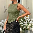 thumbnail image 6 of jobturf Floral Lace Tank Tops for Women Asymmetric Hem Slim&nbsp;Fitted Sleeveless Shirts Going Out Summer Blouses Beach Vacation Outfits S-XL, 6 of 6