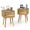 2PCS Nature, variant on Giantex End Side Table Nightstand with Storage Drawer and Shelf, Wood Nightstand with 2-Drawers, Solid Wood Legs Living Room Bedroom Furniture