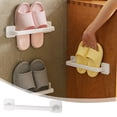 thumbnail image 1 of TIMIFIS Bathroom Slippers Rack Punch Frees Toilet Wall Mounted Toilet Slippers Rack Wall Shoe Storage Toothbrush Holders, 1 of 7