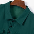thumbnail image 5 of Men's Casual 2 Piece Set Short Sleeved Polo & Trousers Set Waffle Knited Shirt Stylish Outfits with Pockets Army Green, 5 of 9