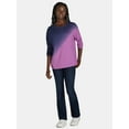 thumbnail image 2 of Time and Tru Women's Oversized Tie Dye T-Shirt with Long Sleeves, Sizes XS-XXXL, 2 of 3