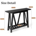 thumbnail image 3 of Pellebant Entryway Table Wood Console Table with Shelves Farmhouse Sofa Table,Black Wash, 3 of 8