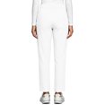 thumbnail image 6 of Women Stretch Straight Leg Pants Elastic Waist Lightweight Work Pants Casual Lounge Athletic Trousers with Pockets White L, 6 of 7