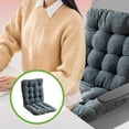 thumbnail image 6 of Solid Color Elastic Seat Cushion 16x31in Soft Chenille Backrest Support Tied Straps Kitchen Dining Chair Pad Washable, 6 of 7