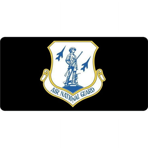 Air National Guard Black Photo License Plate