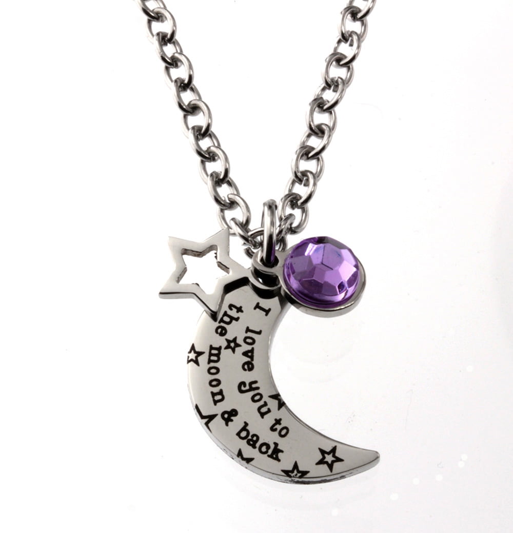 R H Jewelry R H Jewelry Stainless Steel Pendant I Love You To The Moon And Back Necklace With Purple Acrylic Crystal Walmart Com Walmart Com R H Jewelry R H Jewelry Stainless Steel Pendant I Love You To The Moon And Back Necklace With Purple Acrylic Crystal Walmart Com Walmart Com