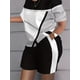 thumbnail image 4 of Conjunto de dos piezas con estampado de patchwork, conjuntos de camiseta y pantalones cortos de manga corta con cuello redondo, ropa de mujer, 4 of 4