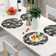 thumbnail image 6 of Ryvnso Skull Skeleton Hands Round Plate Mats Dining Table Placemat Set of 4 for Holiday Decoration, 6 of 7